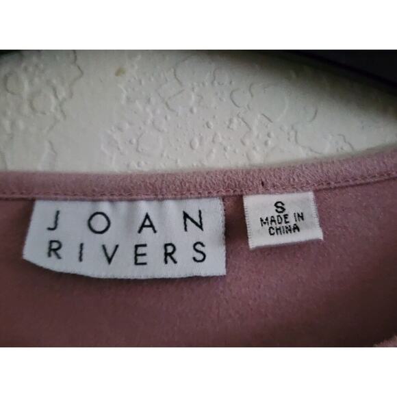 TOP/BLOUSE-JOAN RIVERS-Buff Pink-Suede Look-Soft-Long Sleeves-Size SMALL - Picture 4 of 11